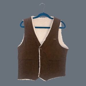 Corduroy Vest With Sherpa Lining